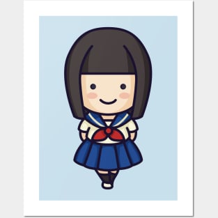 Cute Japanese Student Girl Posters and Art